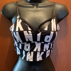 Adjustable sports bra top by PINK size small